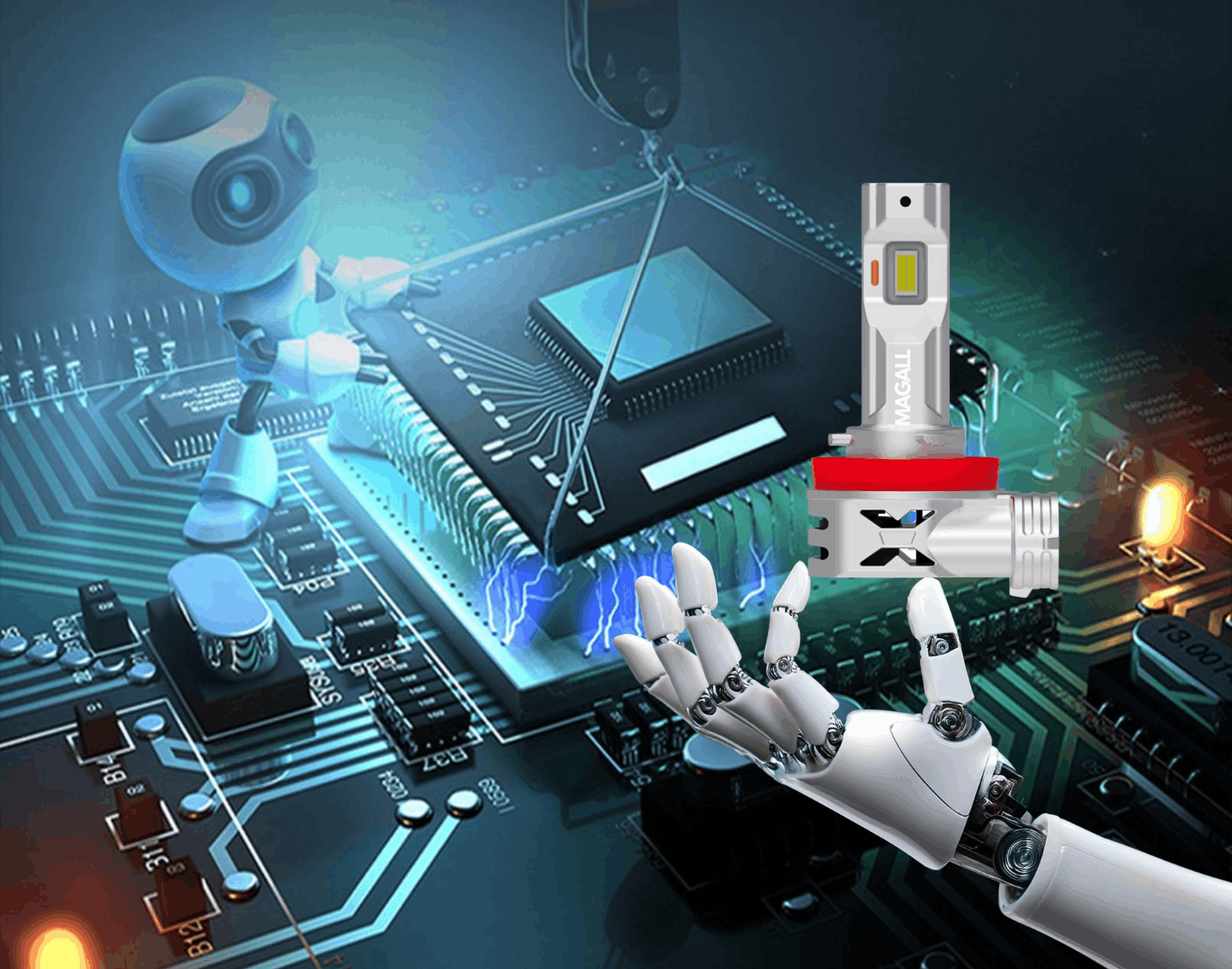 Żarówka LED H11 MAGALL X PRO 1:1 przeznaczona jest do reflektorów świateł mijania lub przeciwmgielnych.